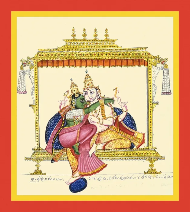 Framed Print : Shiva and Parviti on a canopied throne Framed Print : Shiva and Parviti on a canopied throne