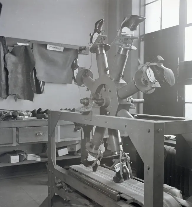 Framed Print : Shoe Testing Machine