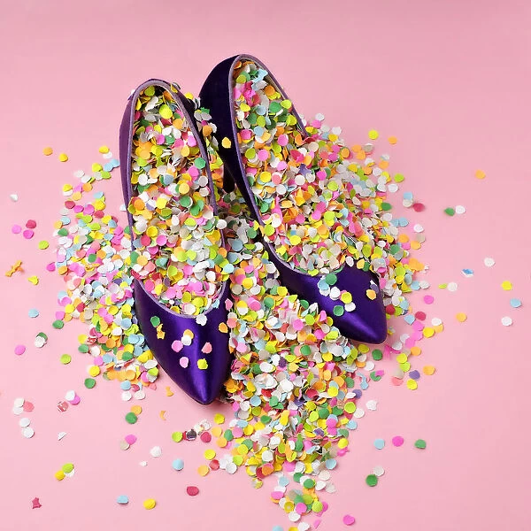 Shoes filled with confetti