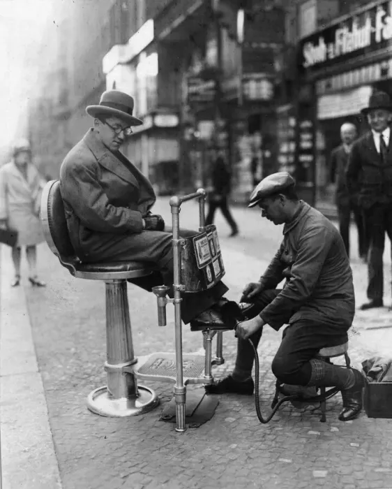Framed Print : Shoeshine Machine