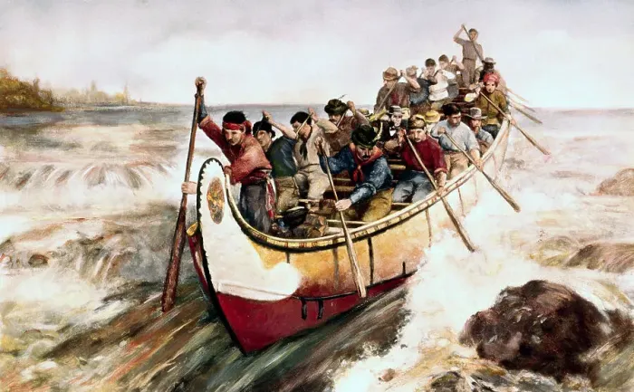 Framed Print : Shooting the Rapids by Frances Anne Hopkins
