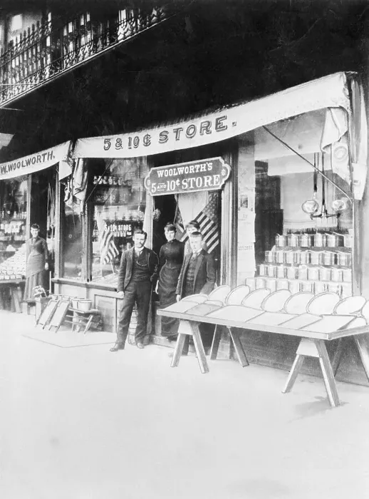 Framed Print : Shopkeepers Stand Outside Of Woolworth'S Framed Print : Shopkeepers Stand Outside Of Woolworth'S