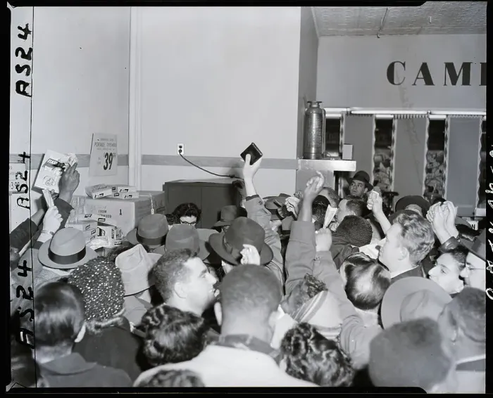 Framed Print : Shoppers Jamming The Camera Counter Framed Print : Shoppers Jamming The Camera Counter