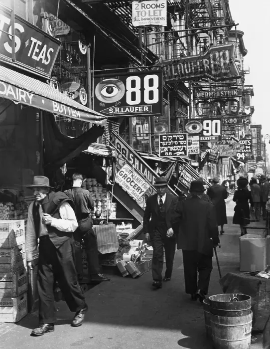 Framed Print : Shoppers Sopping On City Street