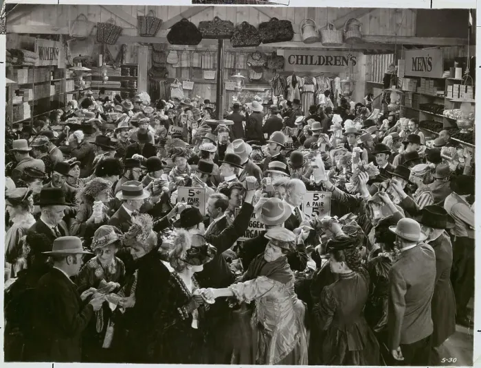 Framed Print : Shoppers at Store Sale Framed Print : Shoppers at Store Sale