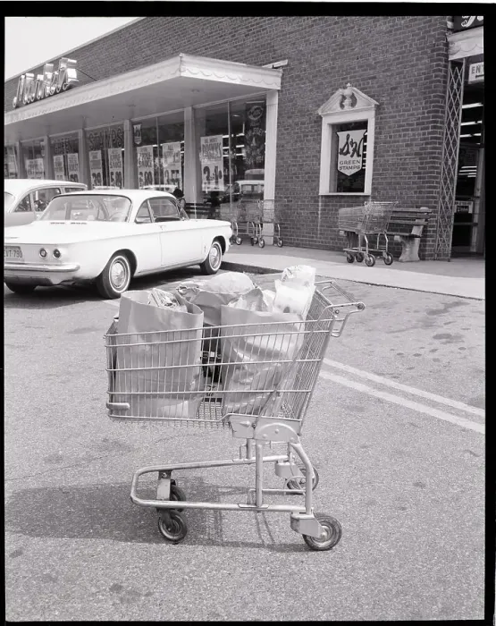 Framed Print : Shopping Cart In Grocery Parking Lot Framed Print : Shopping Cart In Grocery Parking Lot