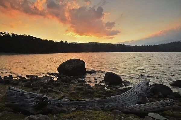 Shore of Lake St Clair at sunrise