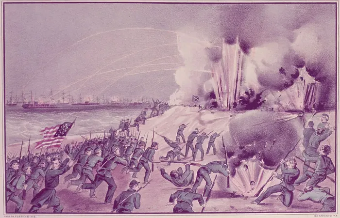 Framed Print : Shore Site in the Overthrowing of Fort Fisher Framed Print : Shore Site in the Overthrowing of Fort Fisher