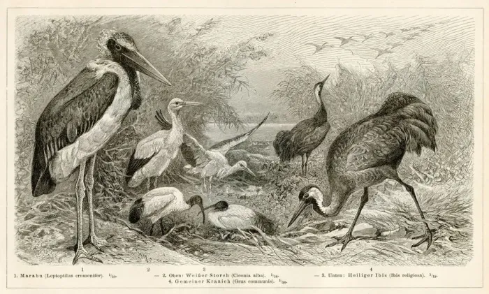 Framed Print : Shorebirds engraving 1896 Framed Print : Shorebirds engraving 1896