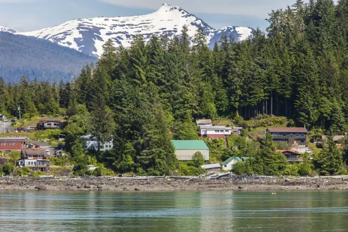 Framed Print : Shoreline landscape on Inside Passage to Alaska, Wrangell, Alaska, USA Framed Print : Shoreline landscape on Inside Passage to Alaska, Wrangell, Alaska, USA