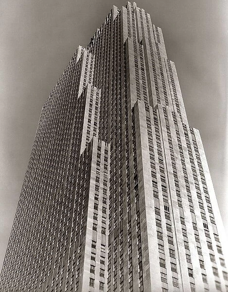 Shot Looking Upward At Rockefeller Center Skyscrap