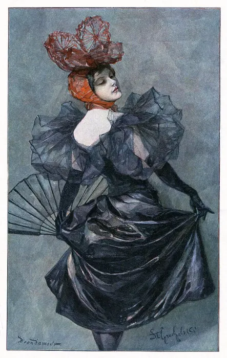 Framed Print : Showgirl at cabaret dancing painting 1897 Framed Print : Showgirl at cabaret dancing painting 1897