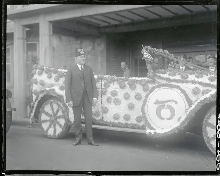 Framed Print : A Shriner and His Decorated Car Framed Print : A Shriner and His Decorated Car