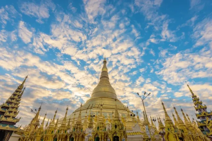 Framed Print : Shwedagon Pagoda twilight time in the morning before sunrise Framed Print : Shwedagon Pagoda twilight time in the morning before sunrise
