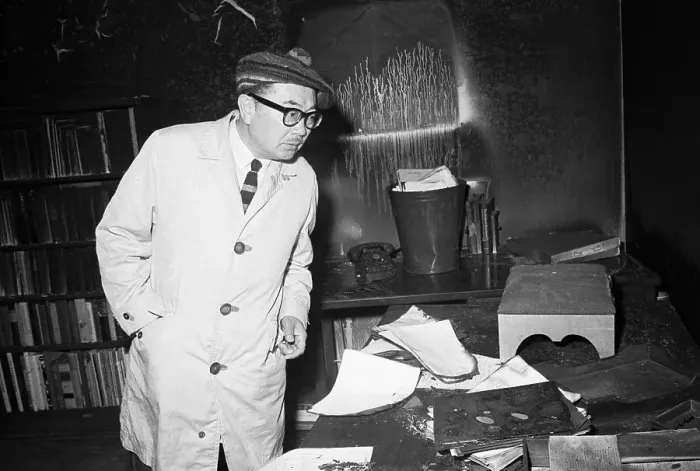 Framed Print : SI Hayakawa Examines Burnt Office Framed Print : SI Hayakawa Examines Burnt Office