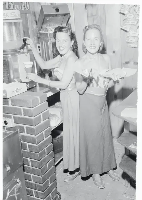 Framed Print : Siamese Sisters Working at Bar Framed Print : Siamese Sisters Working at Bar