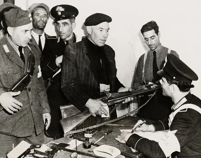 Framed Print : Sicilians Turning In Their Weapons Framed Print : Sicilians Turning In Their Weapons
