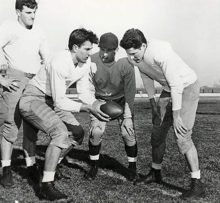Framed Print : Sid Luckman Coaching College Football Framed Print : Sid Luckman Coaching College Football