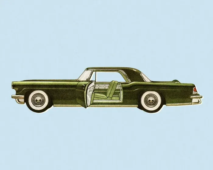 Framed Print : Sideview of A Green Vintage Car Framed Print : Sideview of A Green Vintage Car