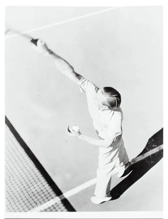 Framed Print : Sidney B. Wood Jr. Swinging During Tennis Match