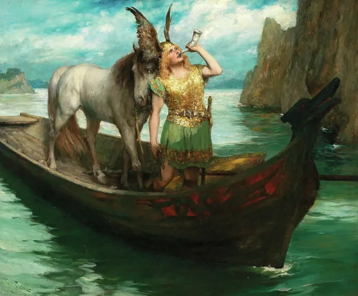 Framed Print : Siegfrieds Journey To The Rhine. The Twilight Of The Gods. Singer Hubert Leuer As Siegfried Framed Print : Siegfrieds Journey To The Rhine. The Twilight Of The Gods. Singer Hubert Leuer As Siegfried