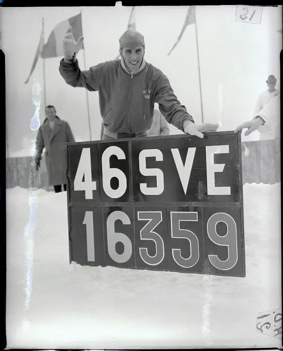 Framed Print : Sigge Ericsson With Olympic Scoreboard Framed Print : Sigge Ericsson With Olympic Scoreboard