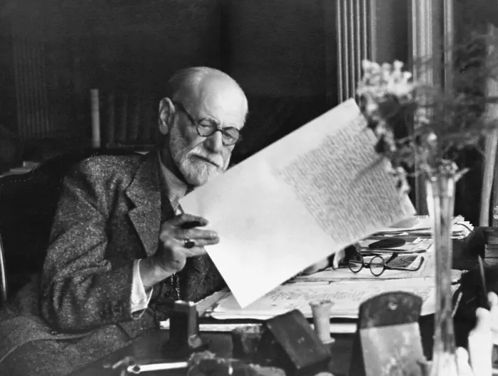 Framed Print : Sigmund Freud In Home Office At Desk Framed Print : Sigmund Freud In Home Office At Desk