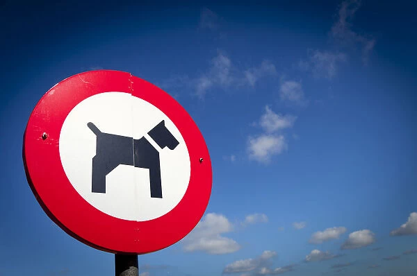 Sign, No dogs, in Ostend beach, Belgium, Europe