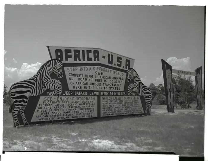 Framed Print : Sign at Entrance of Africa USA Framed Print : Sign at Entrance of Africa USA
