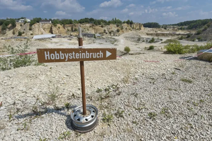 Framed Print : Sign to a Hobbysteinbruch, German for Hobby Quarry, quarry area of Untere Haardt, Altmuhltal, Solnhofen, Middle Franconia, Bavaria, Germany Framed Print : Sign to a Hobbysteinbruch, German for Hobby Quarry, quarry area of Untere Haardt, Altmuhltal, Solnhofen, Middle Franconia, Bavaria, Germany