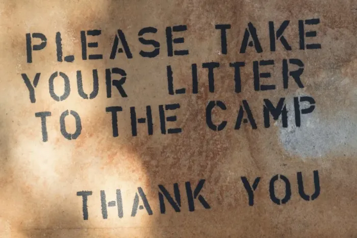 Framed Print : Sign Please take your litter to the camp in the parking lot at the dunes, Sossusvlei, Namib-Skeleton Coast National Park, Namibia