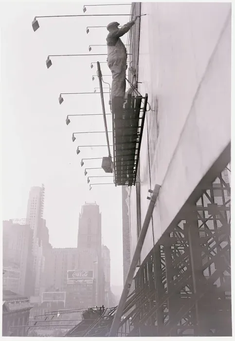 Framed Print : Sign Painter on Scaffold Framed Print : Sign Painter on Scaffold