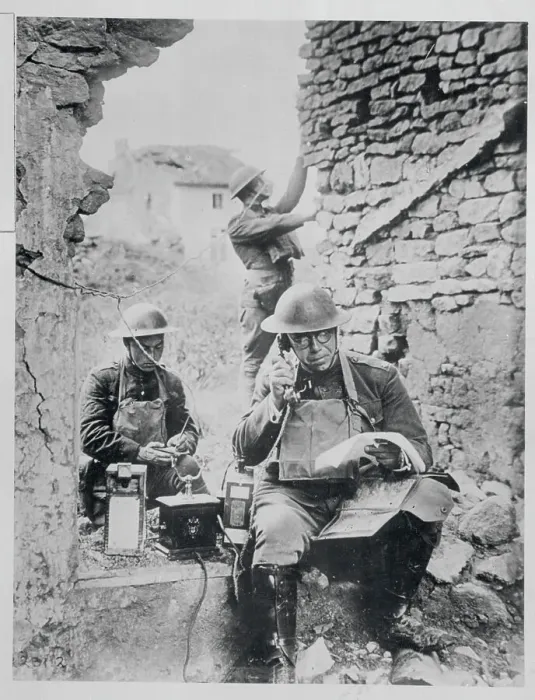 Framed Print : Signal Corps Installing Telephone Apparatus Framed Print : Signal Corps Installing Telephone Apparatus