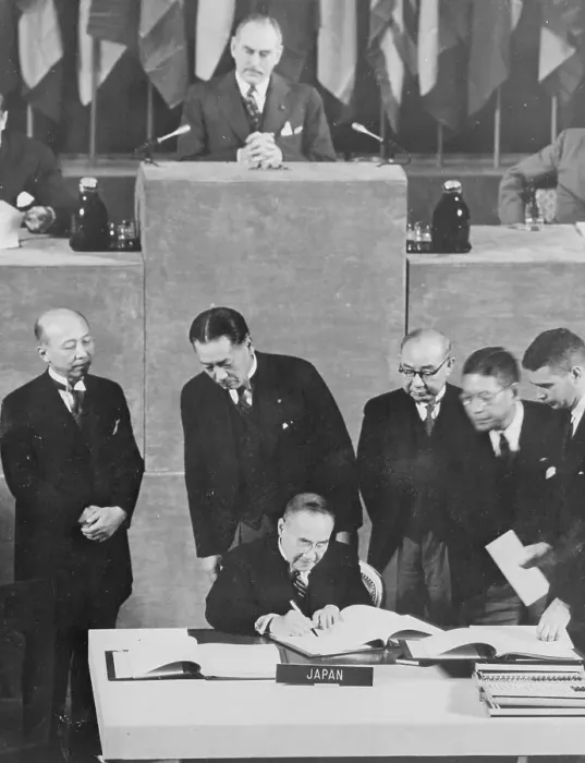 Framed Print : Signing of Japanese Peace Treaty Framed Print : Signing of Japanese Peace Treaty