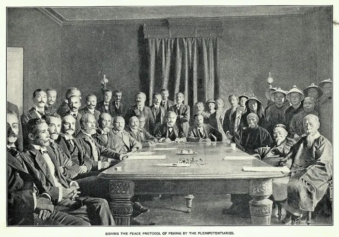 Framed Print : Signing Of Peace Protocol Of Peking
