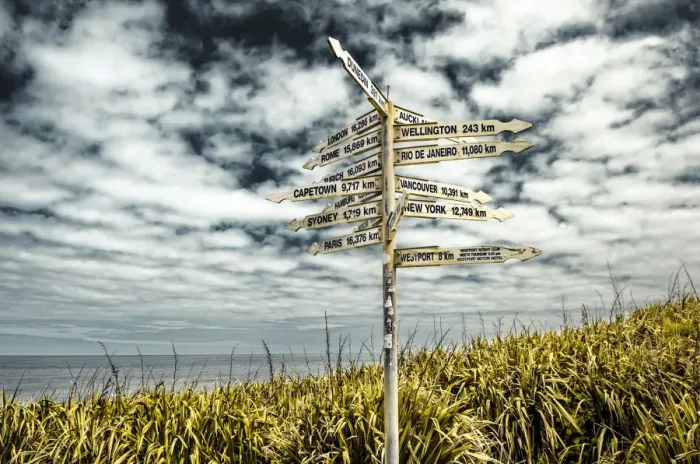 Framed Print : Signpost at Far-Away-Point, Tauranga Bay, Cape Foulwind, South Island, New Zealand, Oceania Framed Print : Signpost at Far-Away-Point, Tauranga Bay, Cape Foulwind, South Island, New Zealand, Oceania