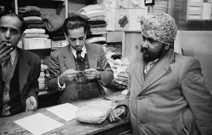 Framed Print : Sikhs In Textile Shop Framed Print : Sikhs In Textile Shop