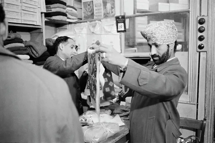 Framed Print : Sikhs In Textile Shop Framed Print : Sikhs In Textile Shop