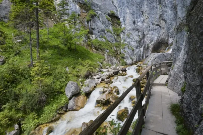 Framed Print : Silberkarklamm Gorge, viewing platform, Dachstein, Ramsau, Styria, Austria