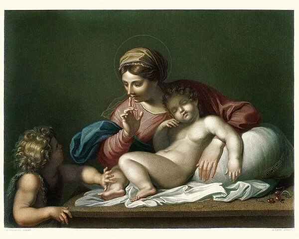 Silence ! Virgin and Child with the infant Baptist