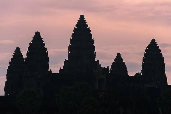 The silhouette of Angkor wat, Cambodia