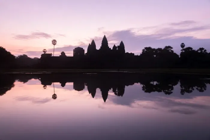 Framed Print : The silhouette of Angkor Wat in the early morning Framed Print : The silhouette of Angkor Wat in the early morning