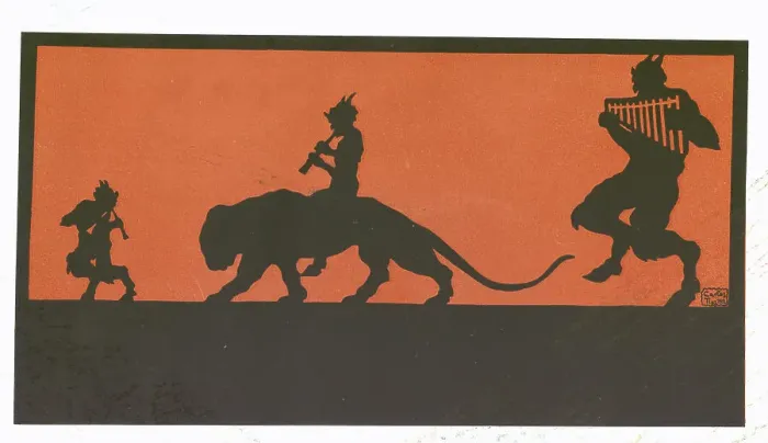 Framed Print : Silhouette of Satyrs Framed Print : Silhouette of Satyrs
