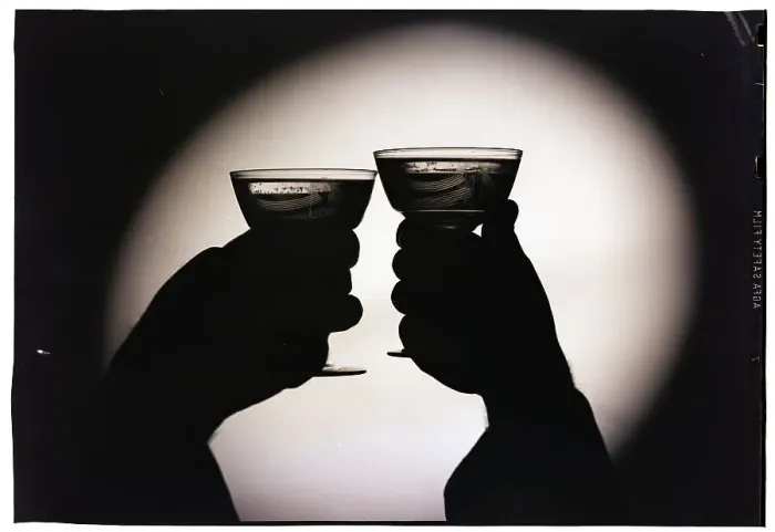 Framed Print : Silhouetted Champagne Toast