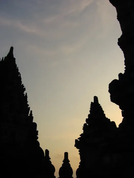 Framed Print : silhouettes at Prambanan