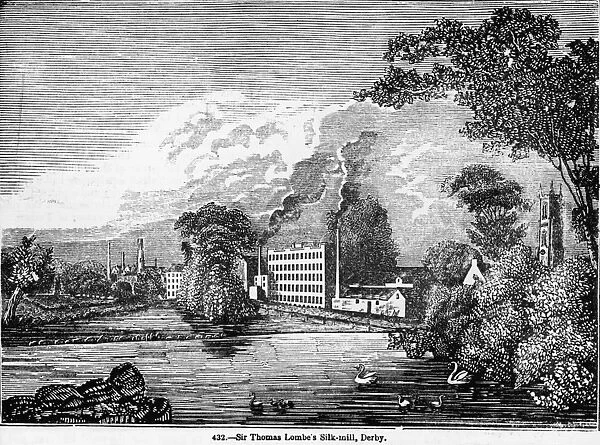 Silk Mill. Thomas Lombes silk mill in Derby, circa 1720