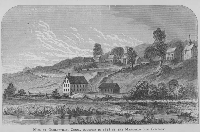 Framed Print : Silk Mill. Illustration of the silk mill at Gurleyville Framed Print : Silk Mill. Illustration of the silk mill at Gurleyville