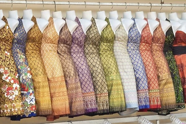 Silk dresses on sale, Siem Reap, Cambodia