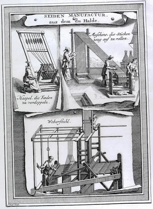 Framed Print : Silk Manufacturing in China Framed Print : Silk Manufacturing in China