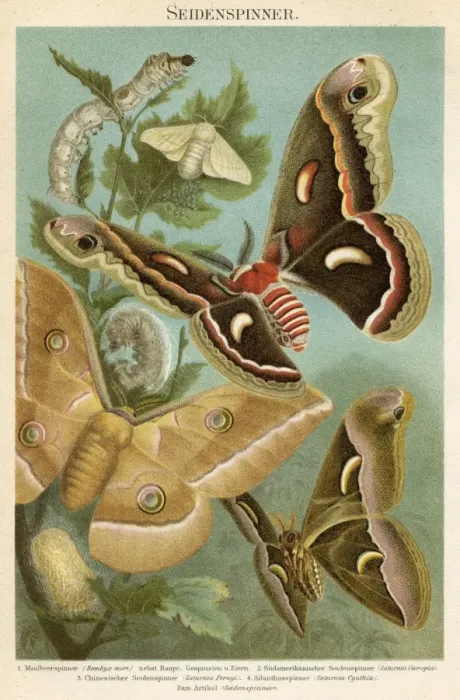 Framed Print : Silkworm lithograph 1895 Framed Print : Silkworm lithograph 1895
